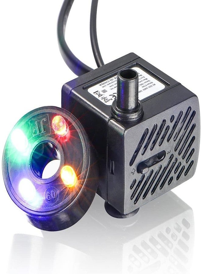 Sentrox Mini Submersible Fountain Aquarium Pond Spare Replacement Water Pump with LED light | Mini Water Fountain Pump for Fountains & Aquarium/Fish Tank Water Pump, (Qty-1) - Image 1